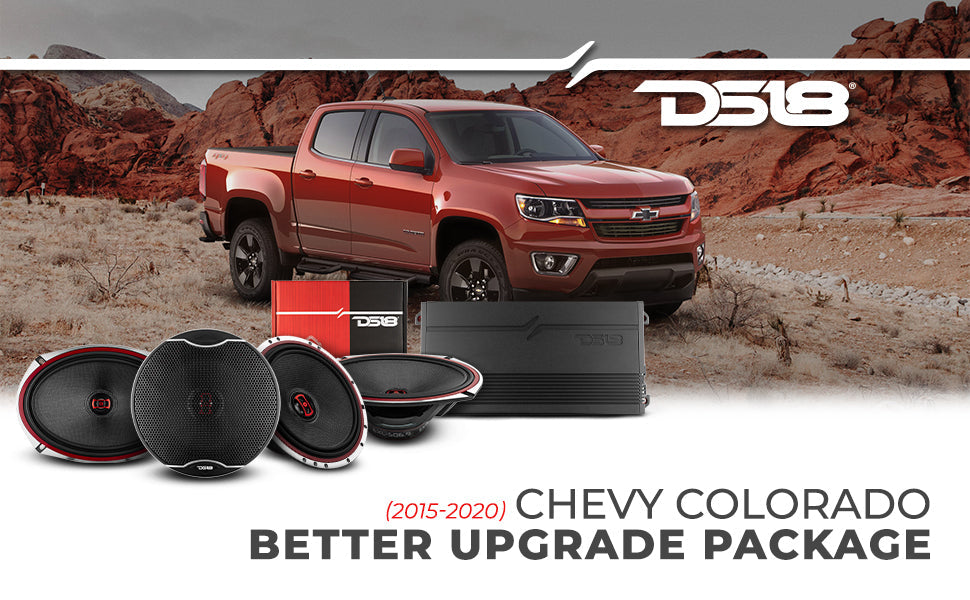 DS18 2015-2020 Chevy Colorado Crew and Extended Cab Front and Back Doors Speakers Better Upgrade/Replacement Package 1800