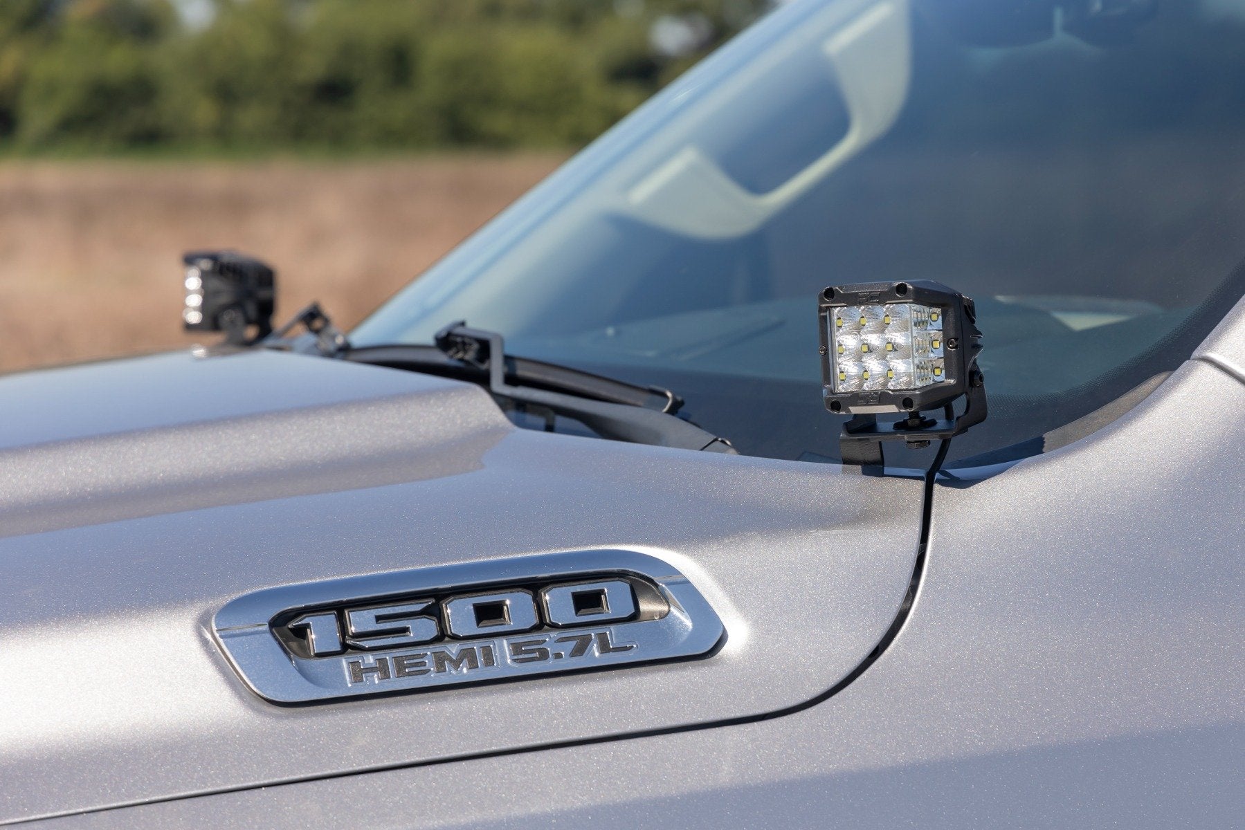 LED Light Kit | Ditch Mount | 2" Black Pair | Flood | Ram 1500 2WD/4WD (19-26)