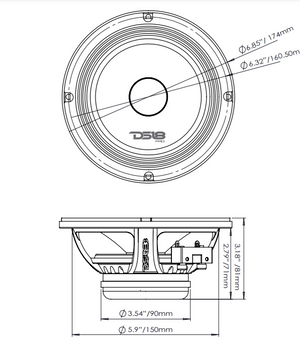 PRO 6.5" Neodymium Mid-Range Bullet Loudspeaker 250 Watts Rms 4-Ohm - DS18