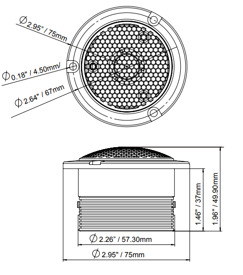 3" Die Cast Compression Neodymium Super Bullet Tweeter 1" Titanium | 120W RMS 4-Ohm - DS18