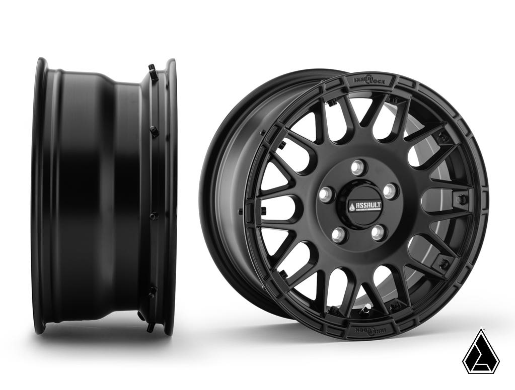 Intimidator Tires 34x10x15 on 15in. Satin Black Hellfire Wheels 4/156 Pattern