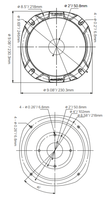 2" Throat Bolt On 27° 10.84" Depth Plastic Horn - DS18