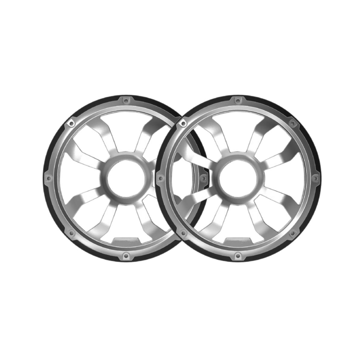 HXM10FGB - 10" Flush Mount Speaker Grills - Brushed Aluminum/Black (Pair)