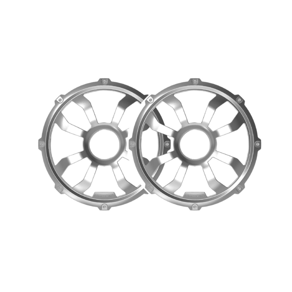 HXM10FGW - 10" Flush Mount Speaker Grill - Brushed Aluminum/White (PAIR)