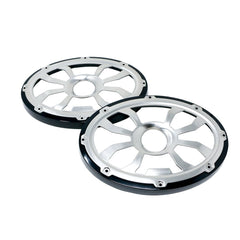HXM69FGB -6"x9" Flush Mount Speaker Grills - Brushed Aluminum/Black (Pair)