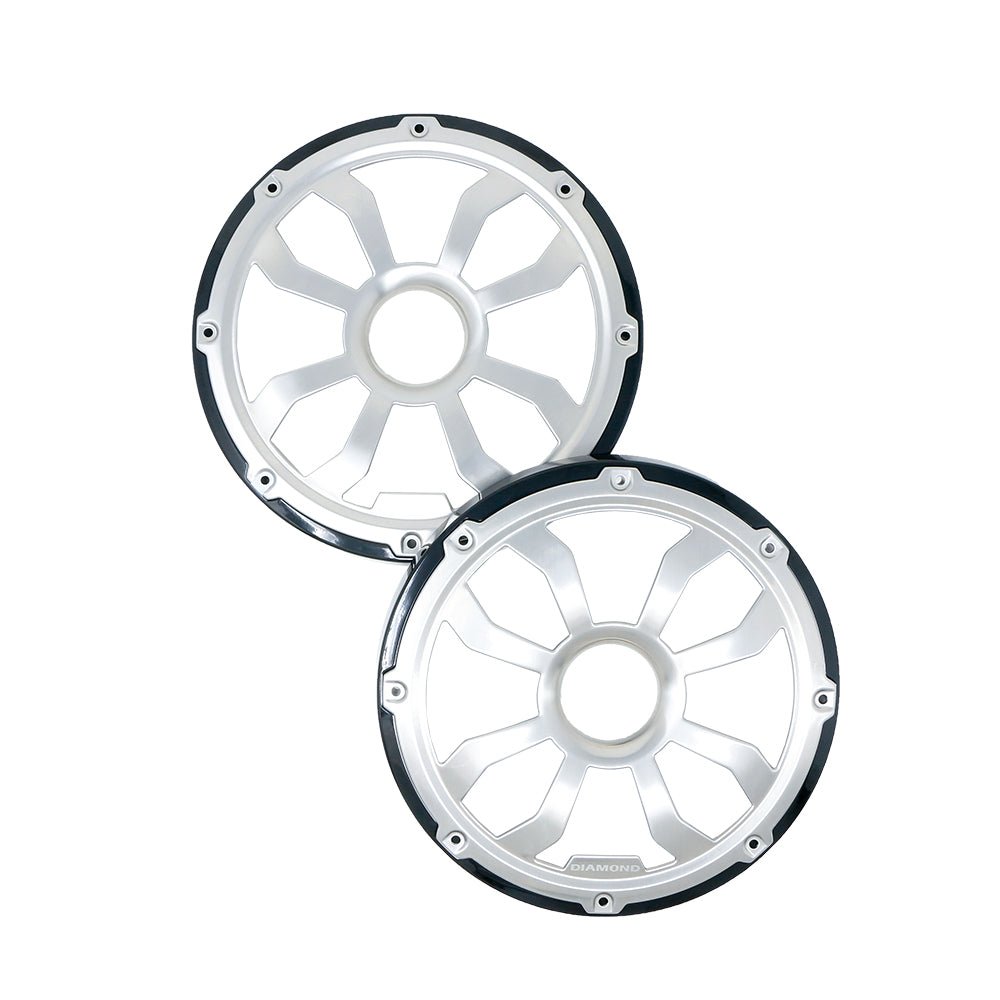 HXM8FGB - 8" Elite Flush Mount Speaker Grills - Brushed Aluminum/Black (Pair)