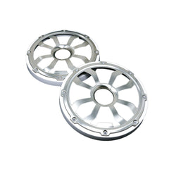 HXM8FGW -8" Elite Flush Mount Speaker Grills - Brushed Aluminum/White (Pair)