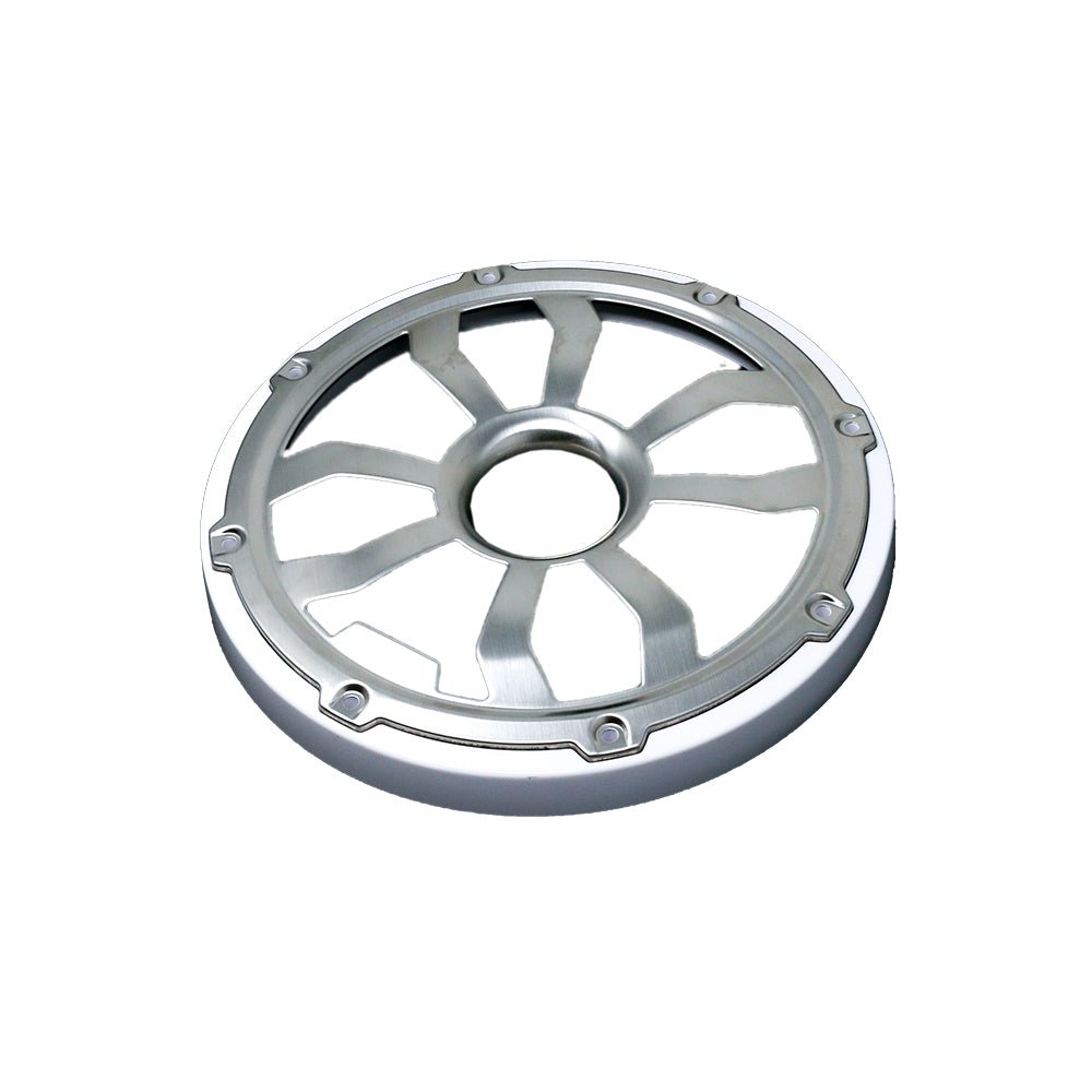 HXM8FGW -8" Elite Flush Mount Speaker Grills - Brushed Aluminum/White (Pair)