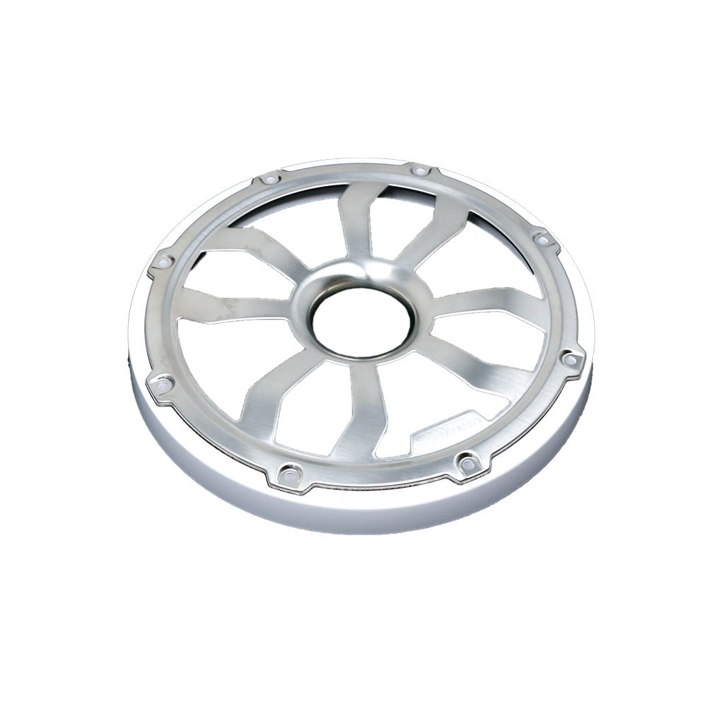 HXM8FGW -8" Elite Flush Mount Speaker Grills - Brushed Aluminum/White (Pair)