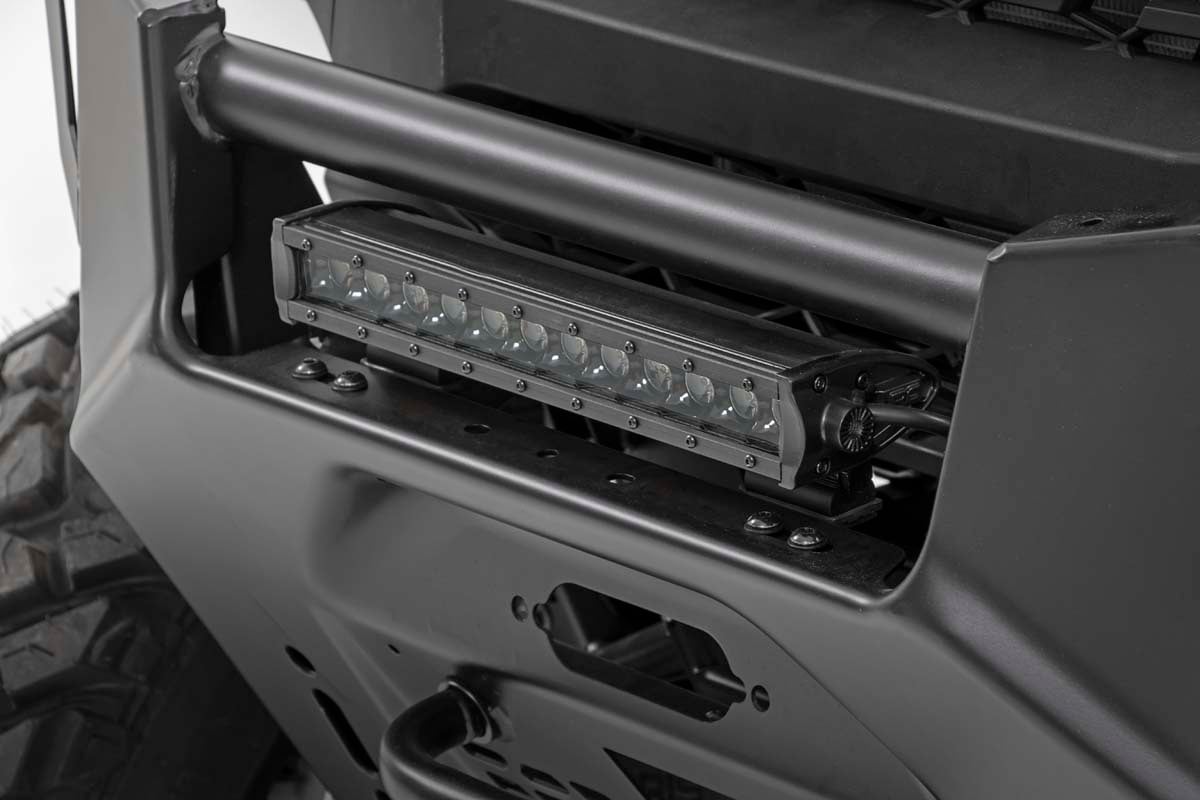 LED Light Kit | Bumper Mount | 12" Black Single Row | White DRL | Polaris Ranger XP 1000