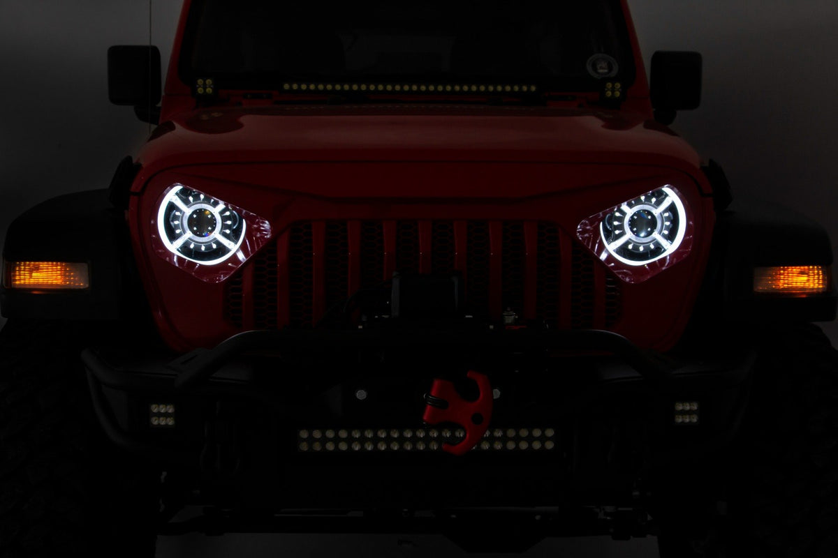 9 Inch DRL Halo LED Headlights | DOT Approved | Jeep Gladiator JT/Wrangler JL (18-26)