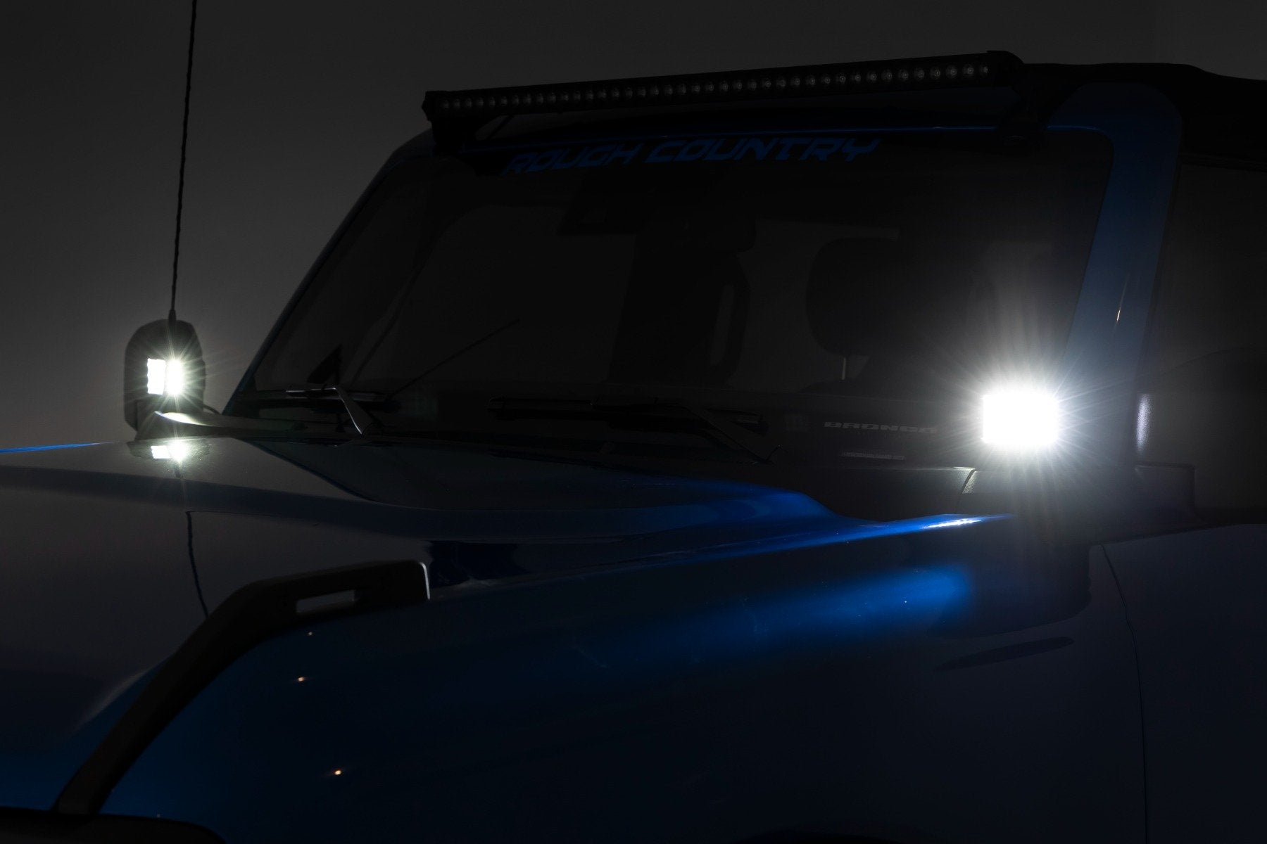 LED Light Kit | Ditch Mount | 2" Chrome Pair | Wide | Ford Bronco 4WD (21-26)