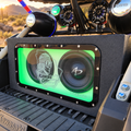 Kaos Kawasaki Teryx KRX dual 10-inch fourth-order bandpass enclosure installed