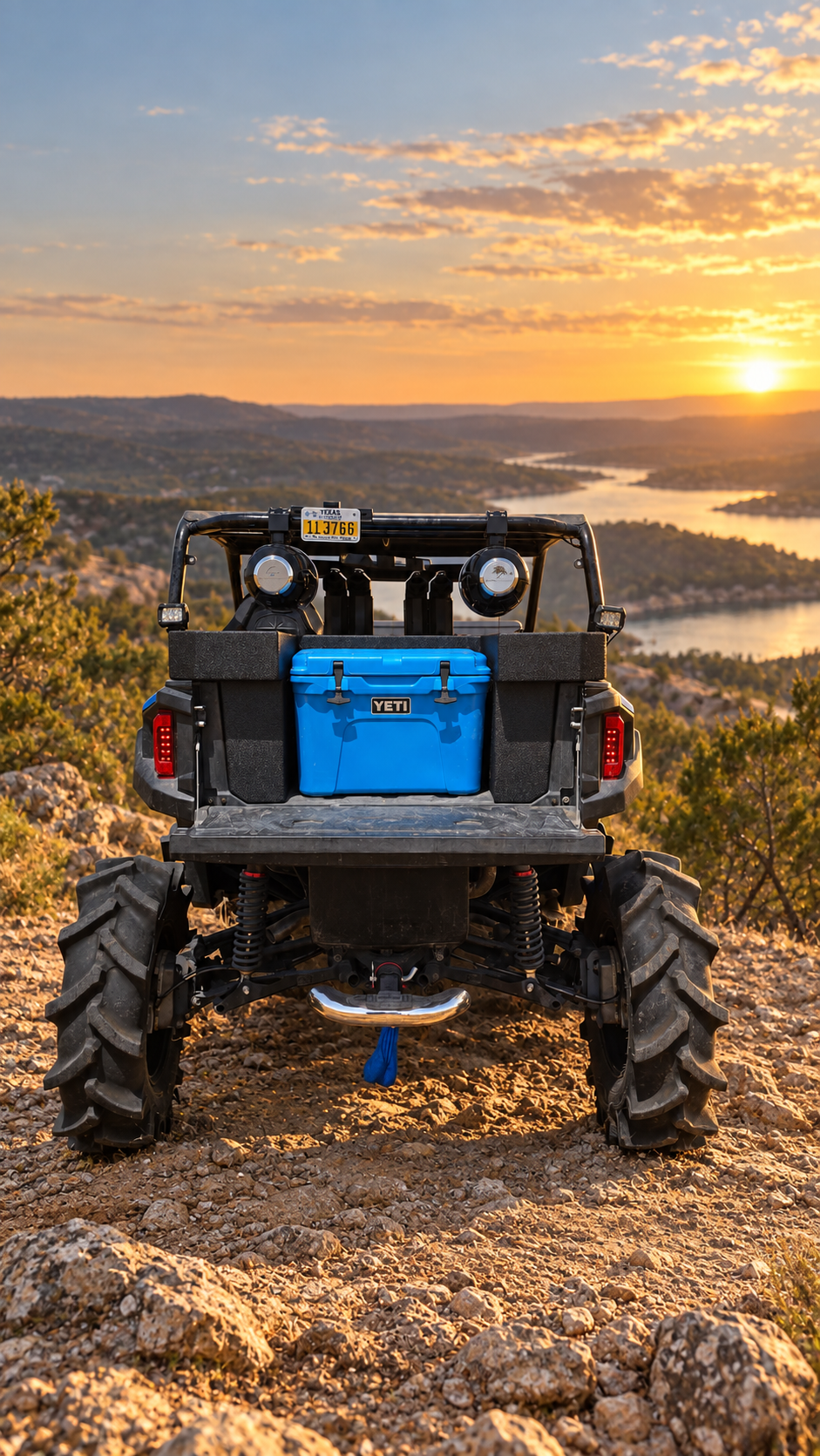 Polaris General dual 10-inch enclosure cooler fitment rear view