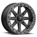 LOK2 UTV BEADLOCK - SATIN BLACK W/ MATTE GRAY RING