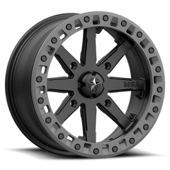 LOK2 UTV BEADLOCK - SATIN BLACK W/ MATTE GRAY RING