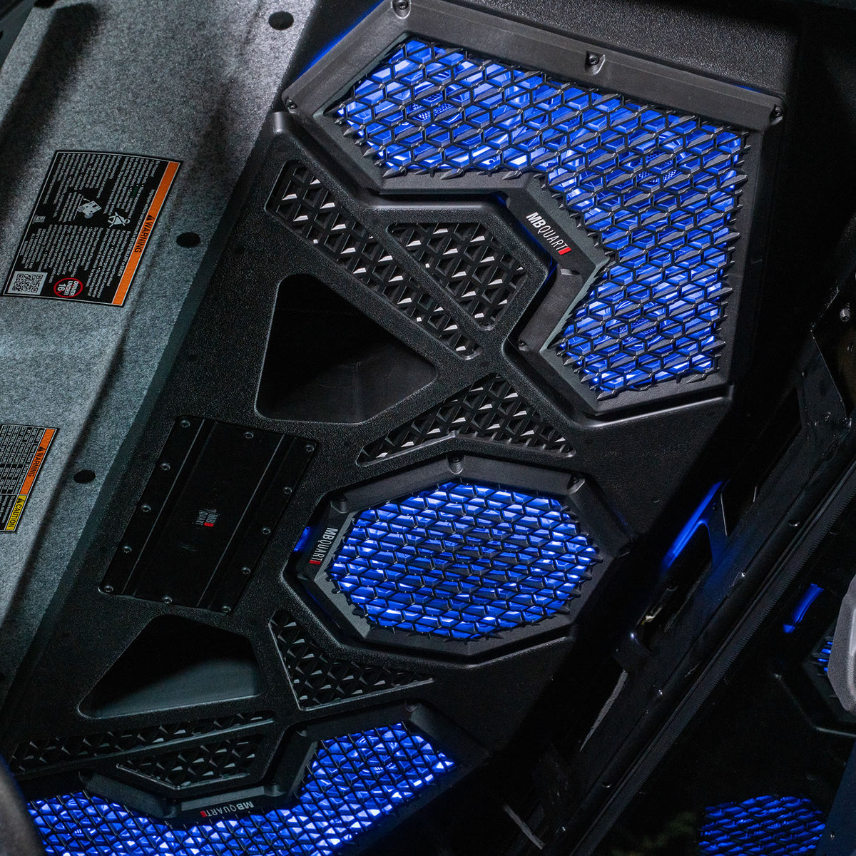 MBQRG2-S7R 500 Watt 7 Speaker Polaris RANGER Audio Roof with 7 Inch LED Source Unit and 45 Inch Light Bar