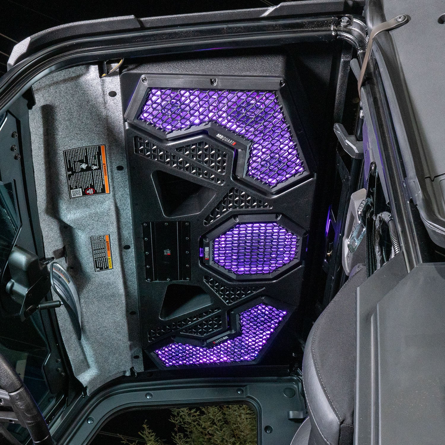 MBQRG2-S7R 500 Watt 7 Speaker Polaris RANGER Audio Roof with 7 Inch LED Source Unit and 45 Inch Light Bar