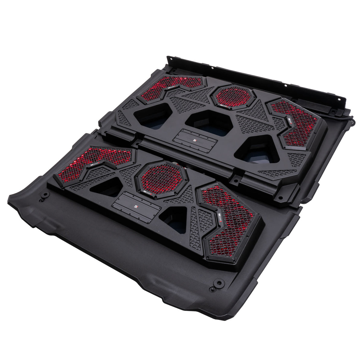 MBQRG4-S14R 1000 Watt 14 Speaker Polaris RANGER Audio Roof with 7 Inch LED Source Unit and 45 Inch Light Bar