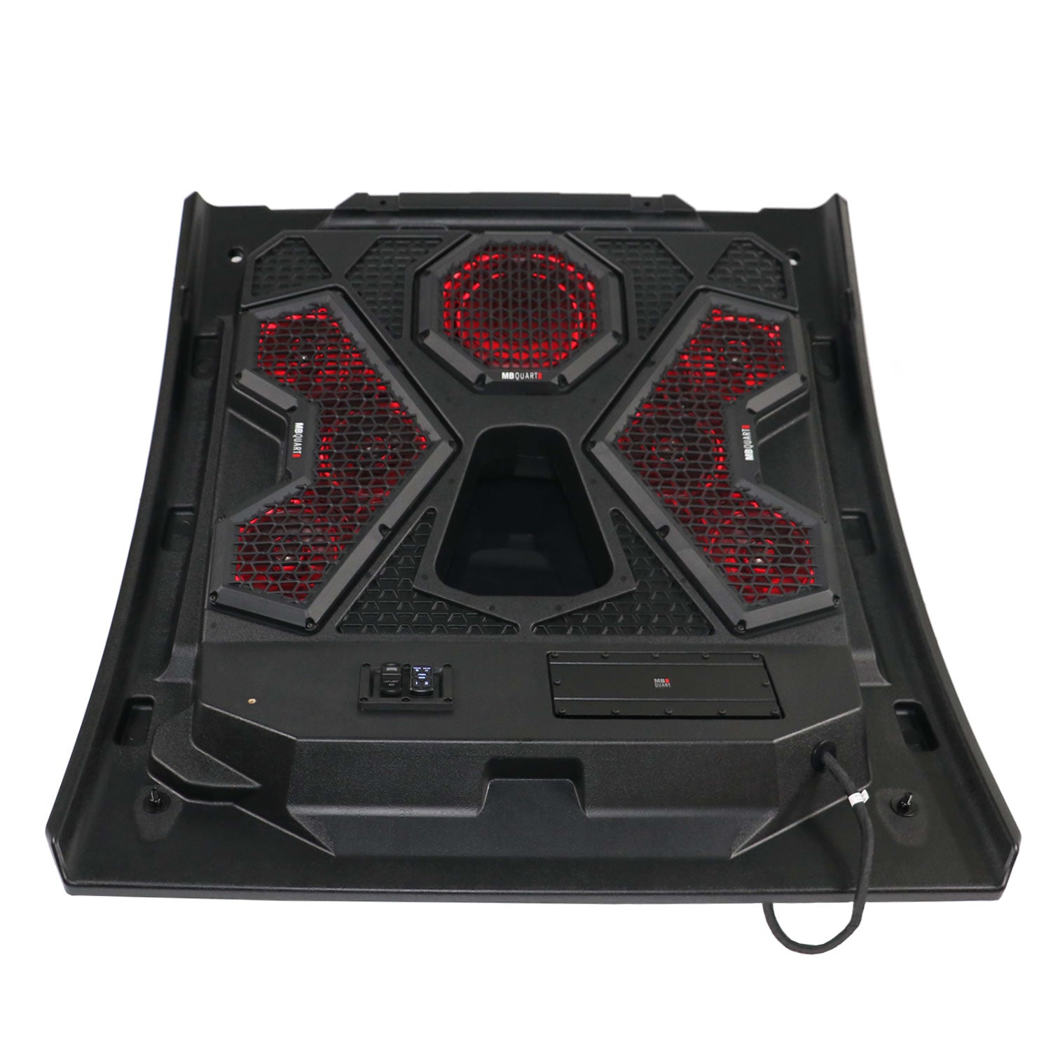 MBQRT2-S7RRC 500 Watt 7 Speaker Polaris RZR Trail Audio Roof designed for RIDE COMMAND™ and with 32 Inch Light Bar
