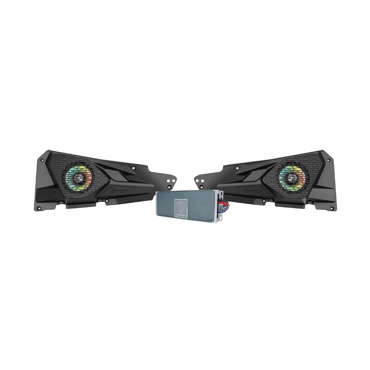 MSRZRKM12 - 2014+ RZR XP 6.5" 2-Way All Weather Front Speaker Kit with 2-Channel Amplifier