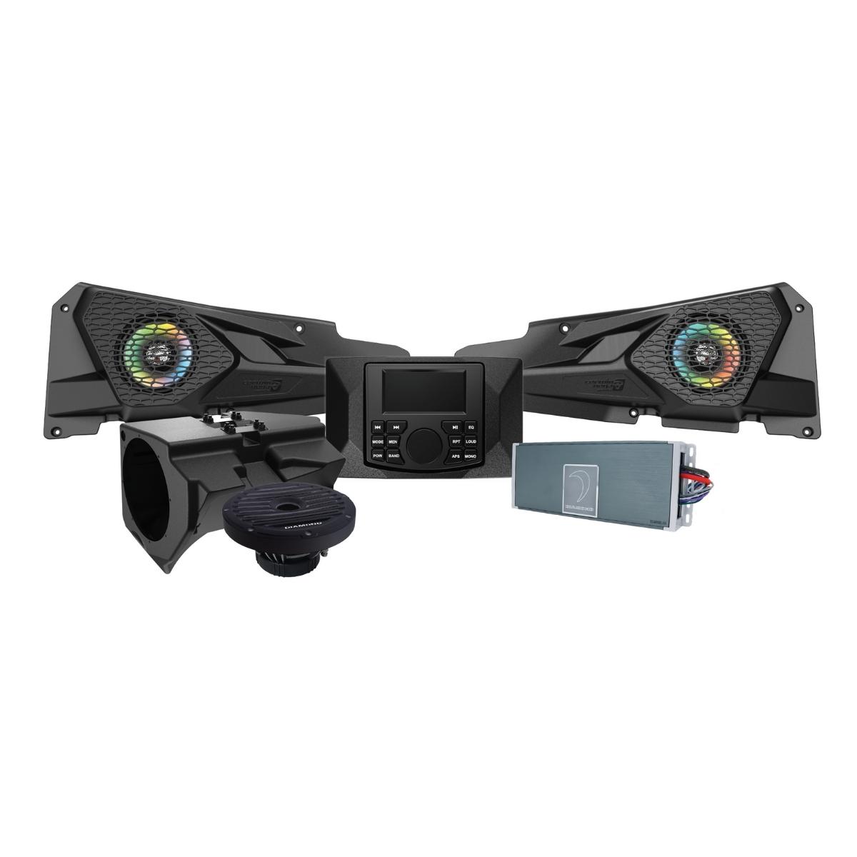 MSRZRKM22 - 2014+ RZR 2DR/4DR 6.5" 2-Way Power Sports All Weather 4-Channel Full Range Audio System