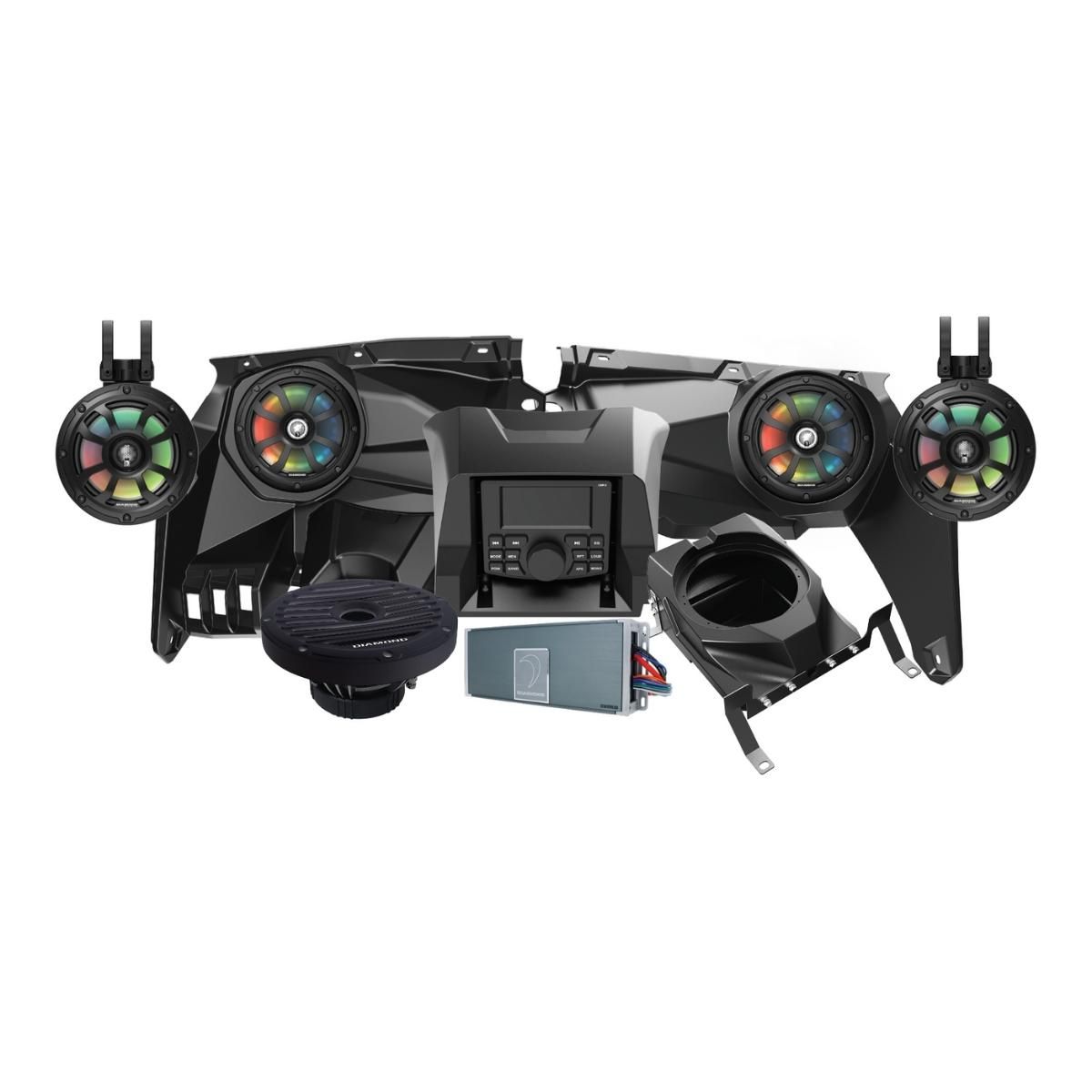 MSX3KM3 - 2017+ Can Am Maverick X3/X3 Max Complete Speaker Kit with 6 Ch Waterproof Amplifier