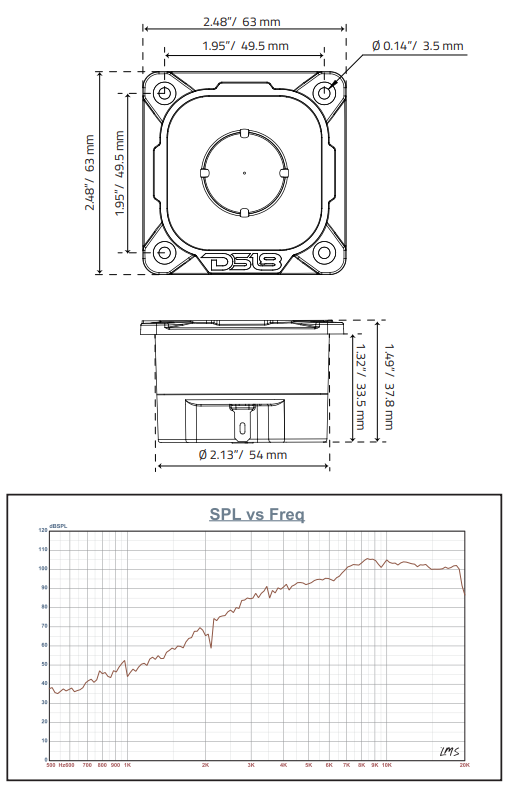 2.5"High Compression Neodymium Tweeter 100 Watts 1" Pen 4-Ohm Vc - DS18