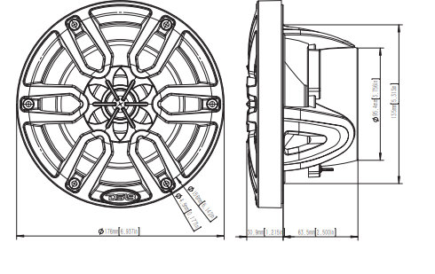 NXL 6.5" 2-Way Coaxial Marine Speaker with LED RGB Lights | 100W RMS 4-Ohm - DS18