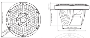 NXL 10" 2-Way Coaxial Marine Speaker with LED RGB Lights | 200W RMS 4-Ohm - DS18