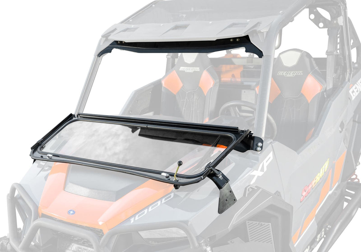 Polaris General 1000 Flip-Down Glass Windshield-copy