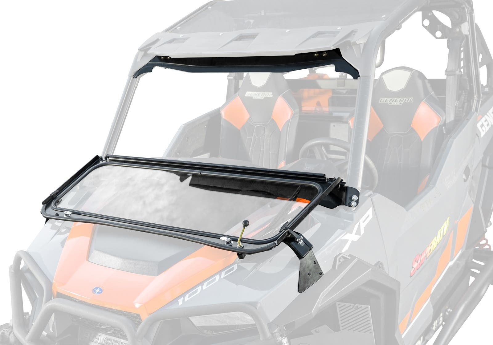 Polaris General XP 1000 Flip-Down Glass Windshield-copy