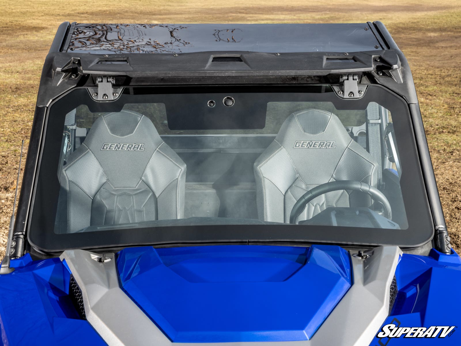 Polaris General XP 1000 MaxDrive Power Flip Glass Windshield - No Wiper Kit