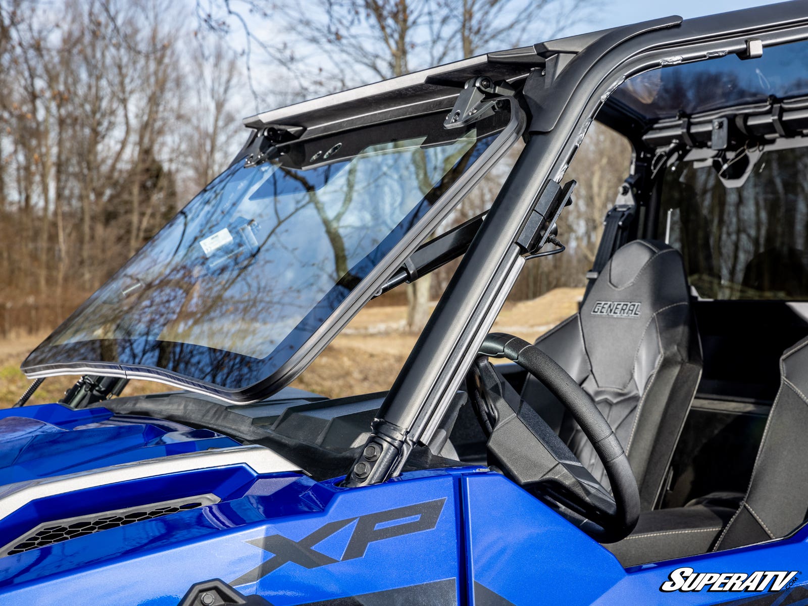 Polaris General XP 1000 MaxDrive Power Flip Glass Windshield - No Wiper Kit