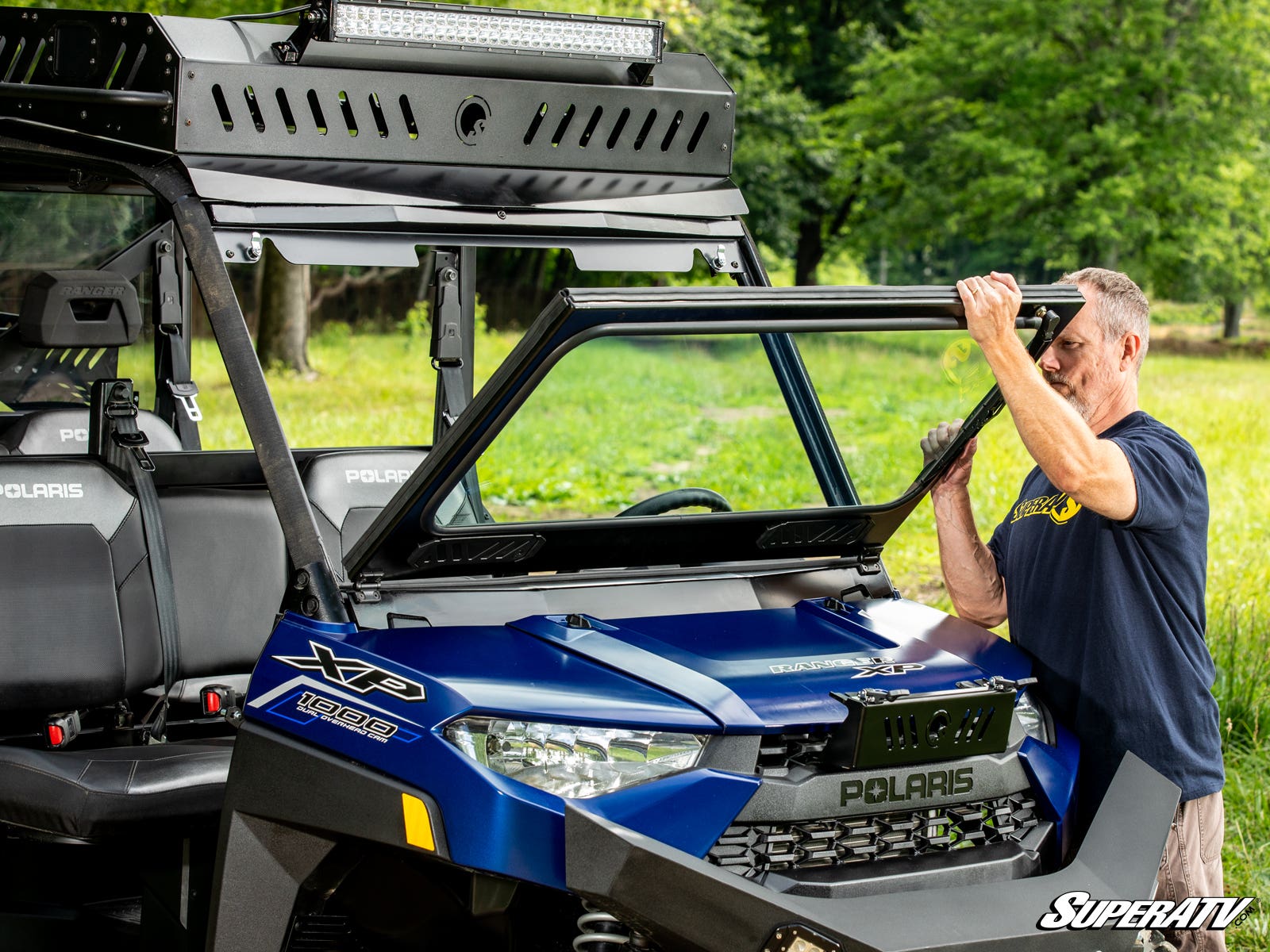 Polaris Ranger 1000 Flip Down Glass Windshield