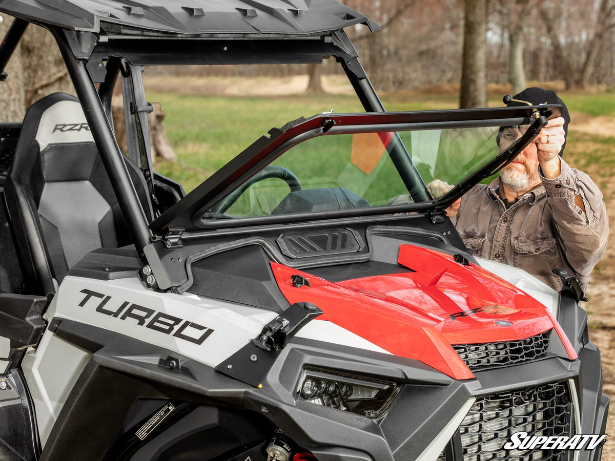 Polaris RZR XP Turbo Flip Down Glass Windshield - 2019-2021