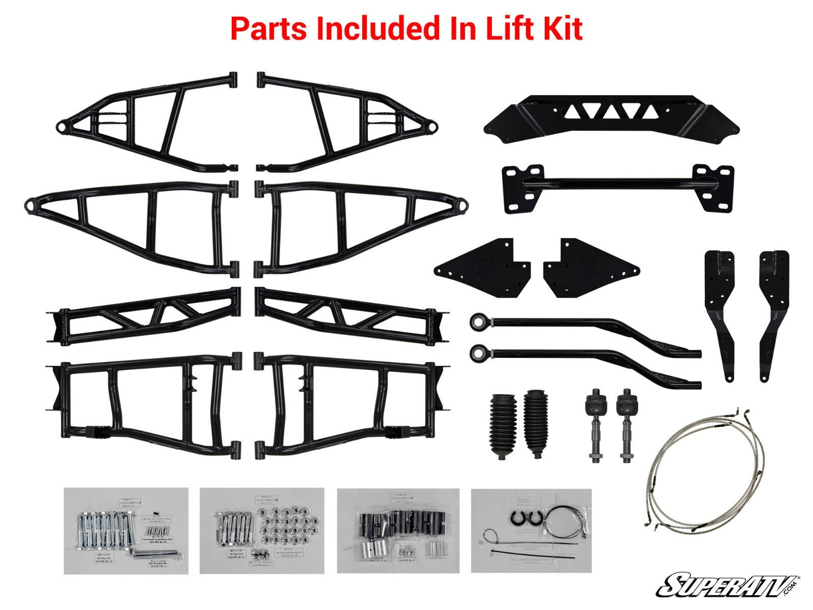 Polaris RZR 900 S/ General 7-10in. Lift Kit - Piggyback Shocks - Rhino 2.0 Axles - Red