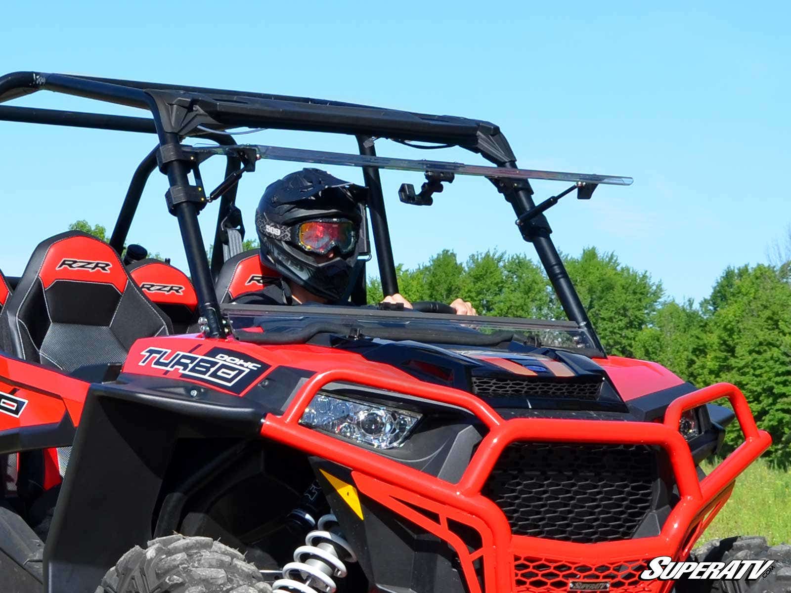 Polaris RZR XP Turbo Scratch Resistant Flip Windshield