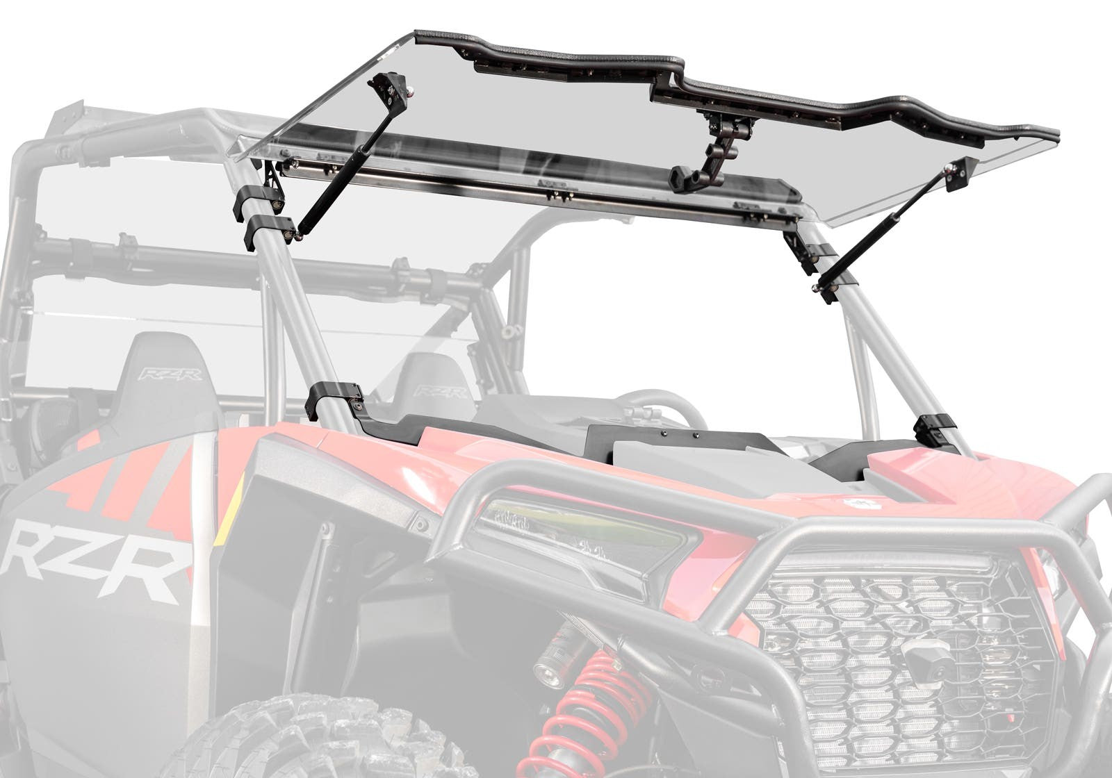 Polaris RZR XP Scratch-Resistant Flip Windshield - Standard Polycarbonate