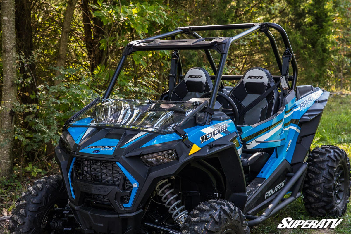Polaris RZR XP 1000 Fold Down Windshield - Clear, Scratch Resistant - 2019+