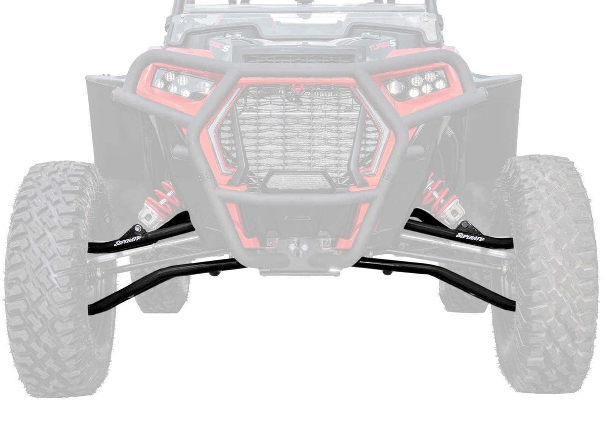 Polaris RZR Turbo S High Clearance A-Arms (Chromoly) with Standard Ball Joints - Black