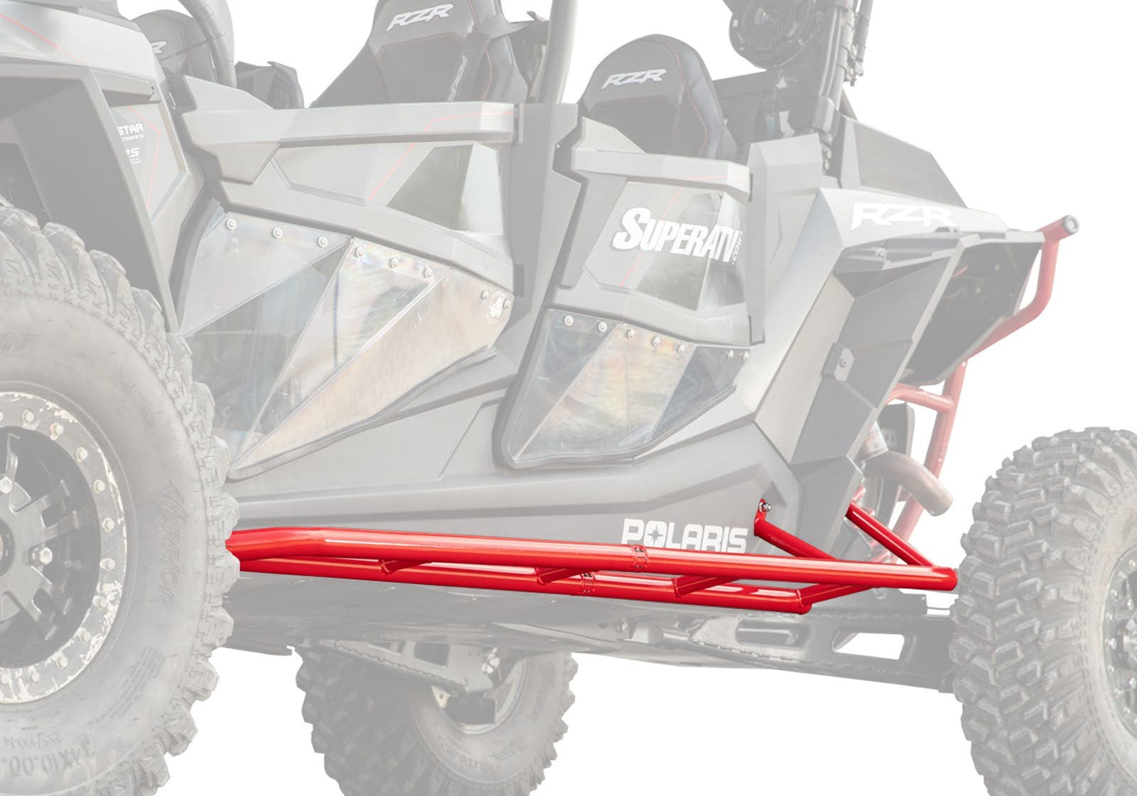 Polaris RZR XP Turbo S Nerf Bar/Tree Kicker - Red