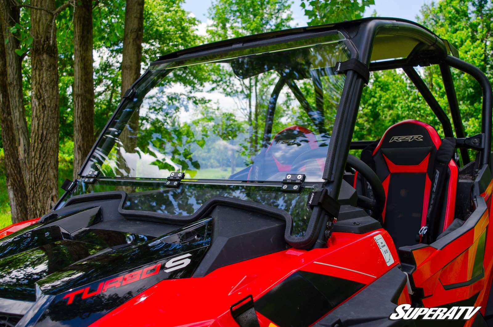 Polaris RZR XP Turbo S Scratch Resistant Flip Down Windshield