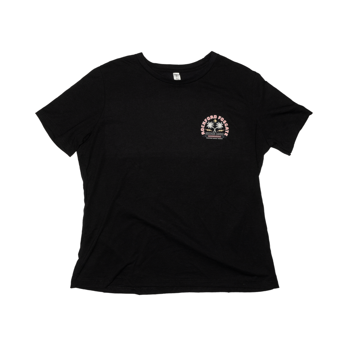 Women’s Black T-Shirt w/ Palm Trees: L(POP-RACEPALM-L)