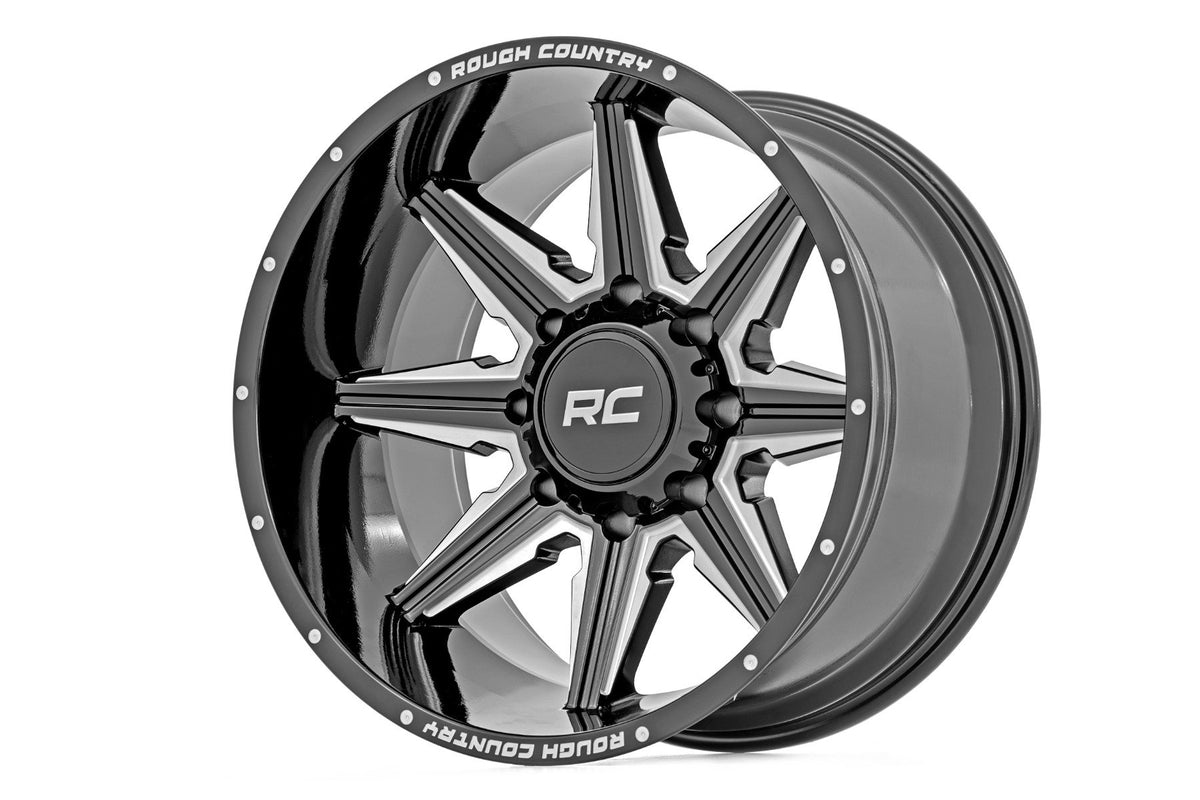 Rough Country 91M Series Wheel | One-Piece | Gloss Black | 20x12 | 8x6.5 | -44mm