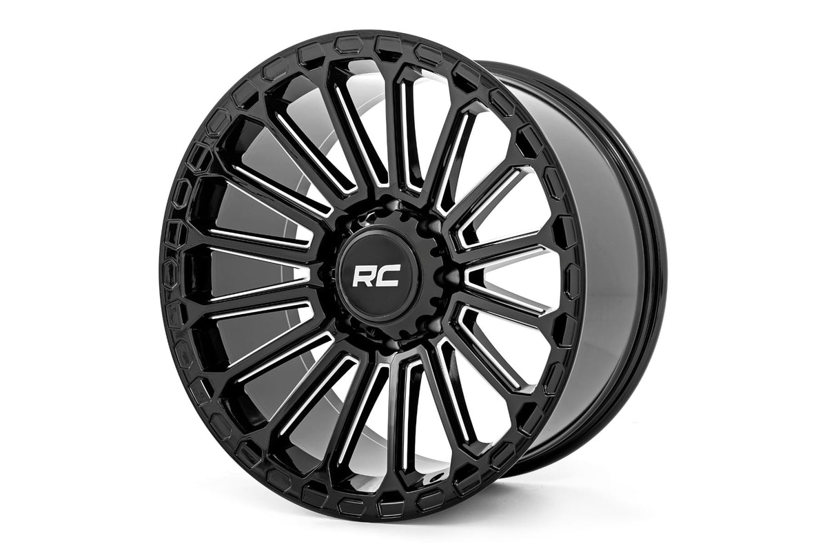 Rough Country 97 Series Wheel | One-Piece | Gloss Black | 22x10 | 6x5.5 | -25mm