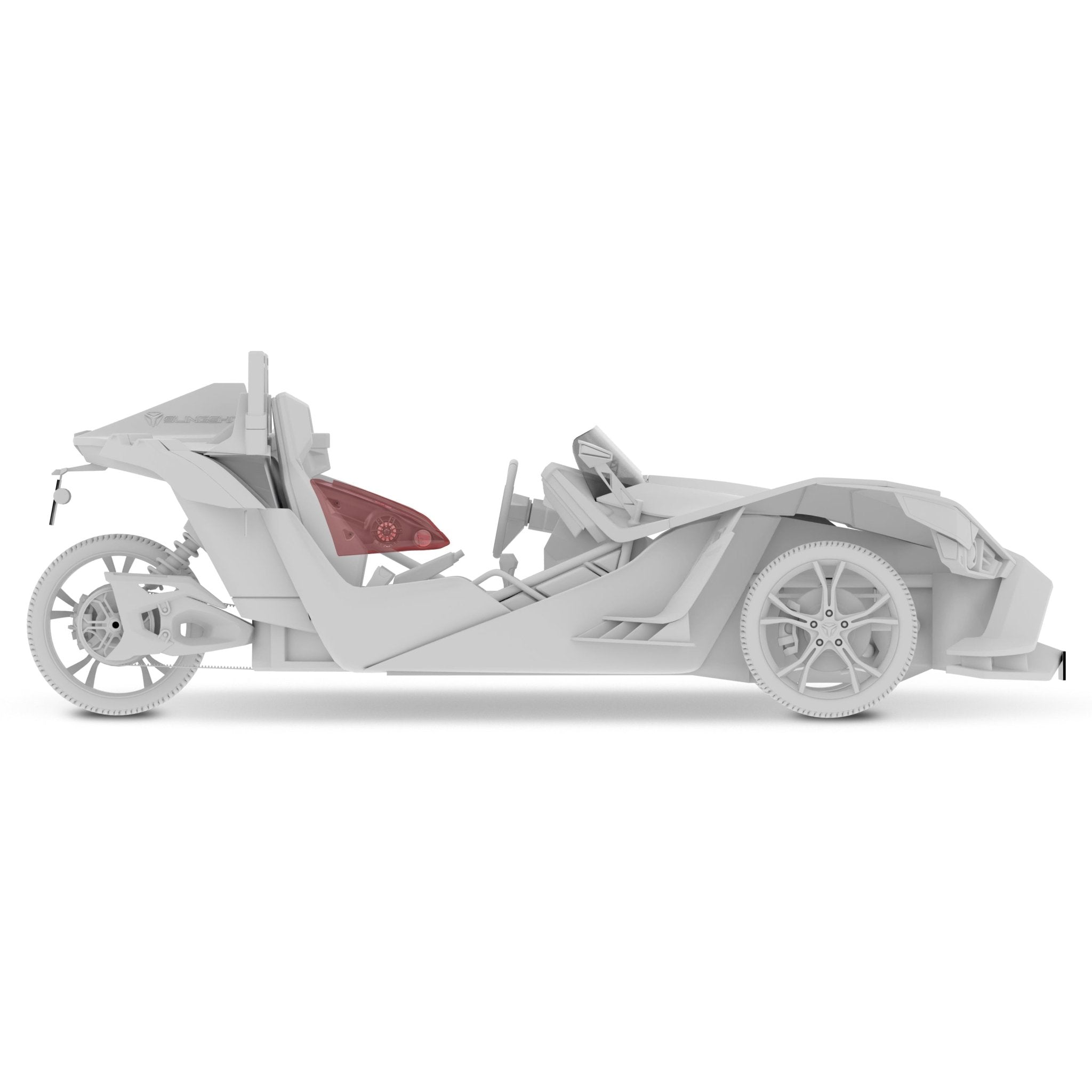 Polaris Slingshot Arm Rest Empty Enclosure With Digital Led Lights fits 2 x 6.5" Speakers | 2015 - Current - DS18