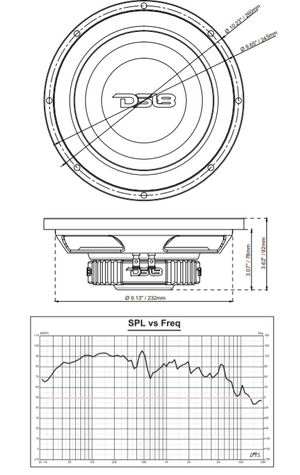 SRW Shallow-Mount 10" Subwoofer 200 Watts Rms SVC 4-Ohm - DS18