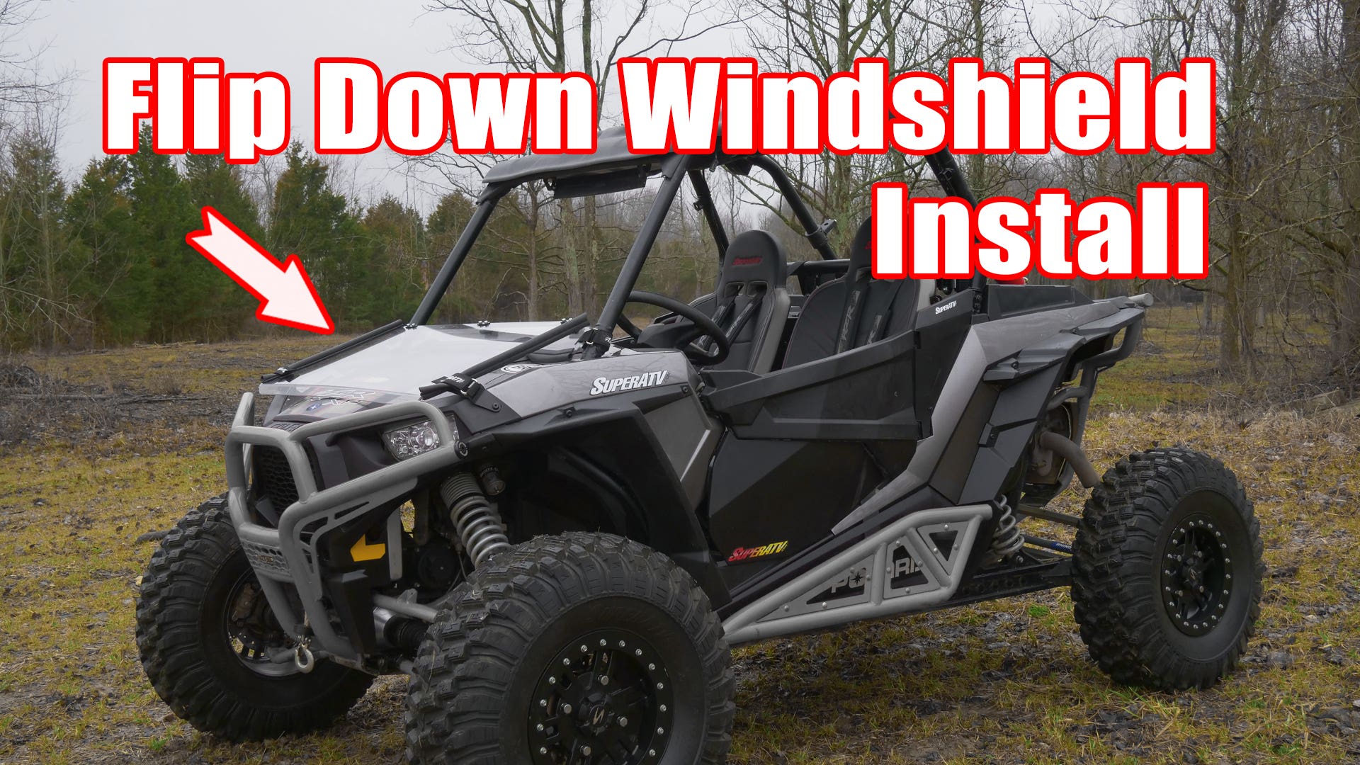 Polaris RZR XP Turbo Scratch Resistant Flip Down Windshield