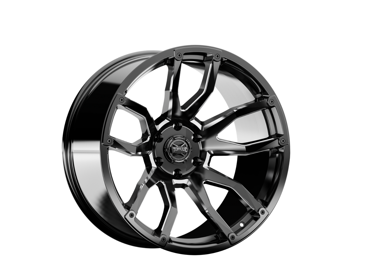 Torque Impact 20x9 6x135 -12mm – Gloss Black with Milled Accents
